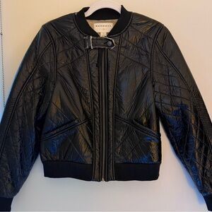 Marrakech Black Patent Shiny Quilted Moto Jacket